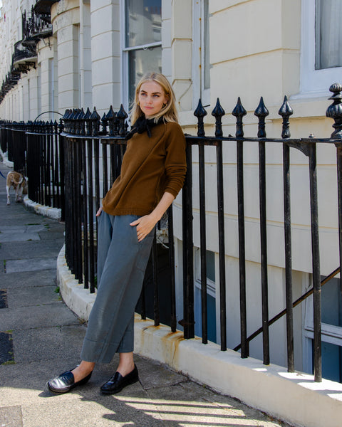 Aquamente Dark Grey Cotton Drill Shaped Leg Pants