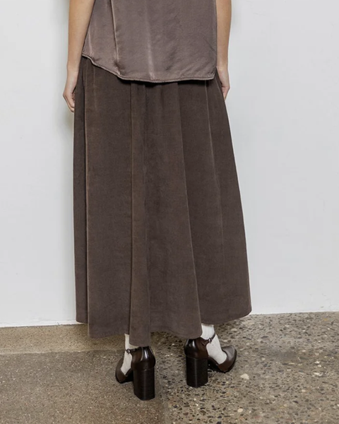 AJ117 Long Baby Cord Skirt