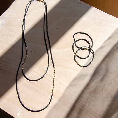 Set of Two Black Necklaces by Lisa Love x Woven Store