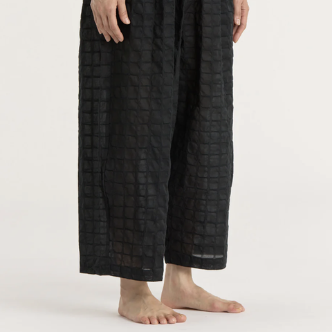 Black Crane Ripple Wide Pants