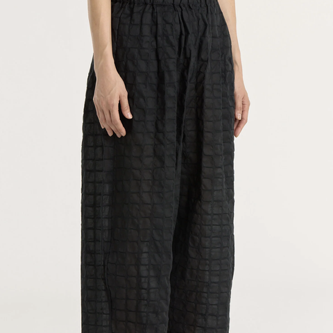 Black Crane Ripple Wide Pants