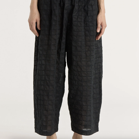 Black Crane Ripple Wide Pants