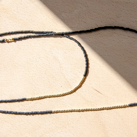 Set of Two Black Necklaces by Lisa Love x Woven Store