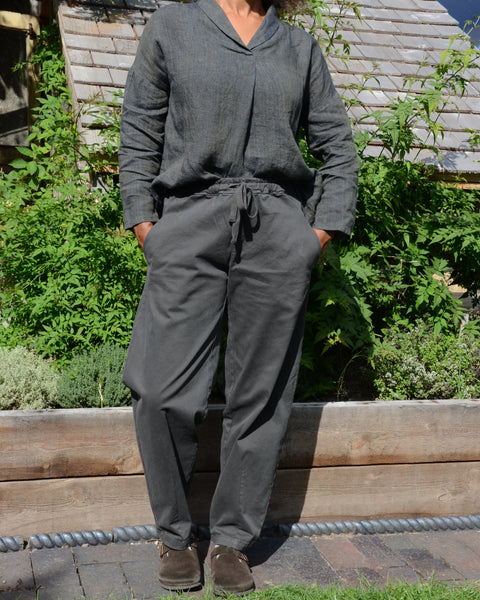 Crossley Dark Musk Grey Barrell Leg Trousers