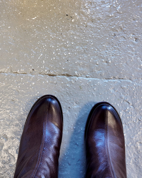 Chie Mihara Textured Leather Low Heel Boots