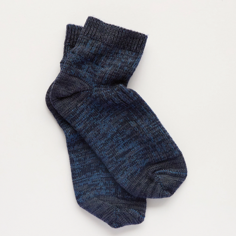 Dark Denim Tweed Wool Socks