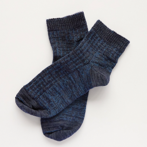 Dark Denim Tweed Wool Socks