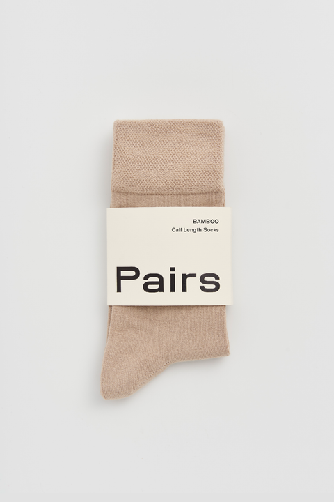 Pairs Milky Tea Beige Bamboo Socks