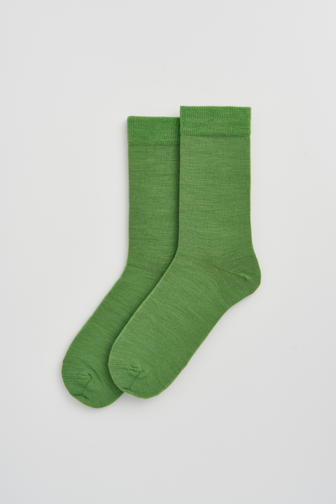 Pairs Grass Green Merino Socks