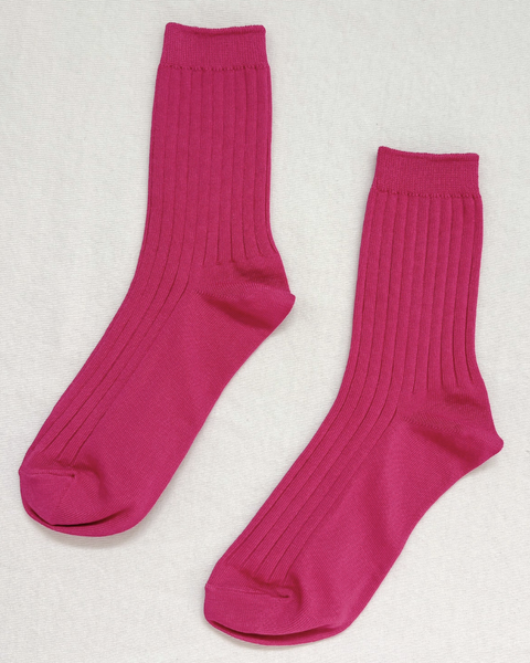 Le Bon Shoppe Fuchsia Cotton Socks