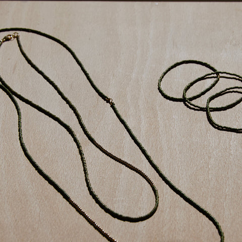 Set of Two Green Necklaces by Lisa Love x Woven Store