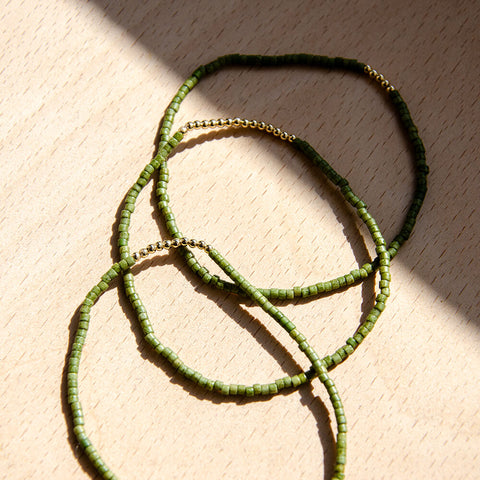 Set of Green Bracelets by Lisa Love x Woven Store