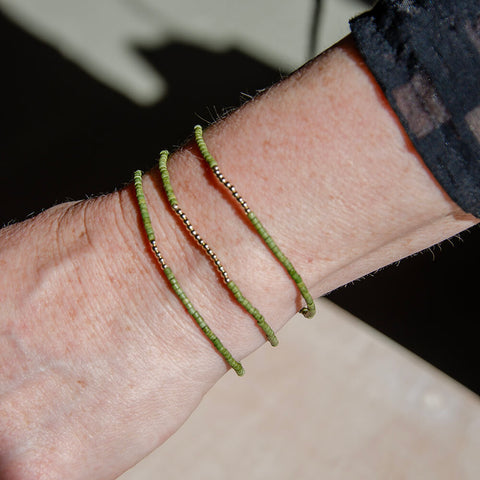 Set of Green Bracelets by Lisa Love x Woven Store