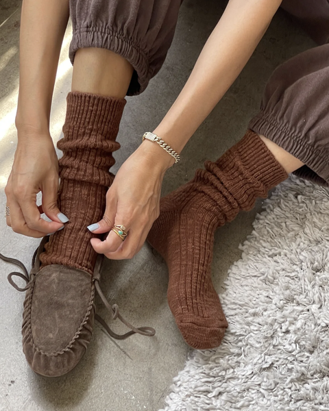 Le Bon Shoppe Brown Cottage Socks