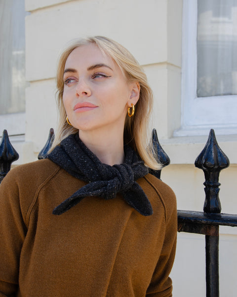 MJ Watson Donnegal Charcoal Cashmere Neck Tie
