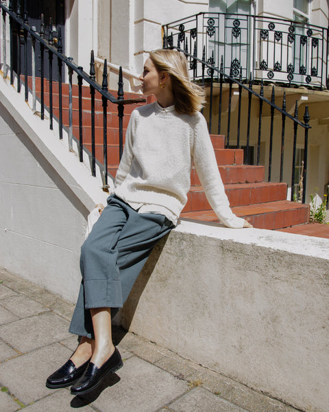 MJ Watson Donnegal Cream Cashmere Round Neck Pullover