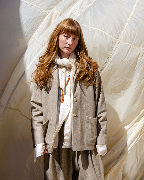 Muku Beige Front Pocket Jacket