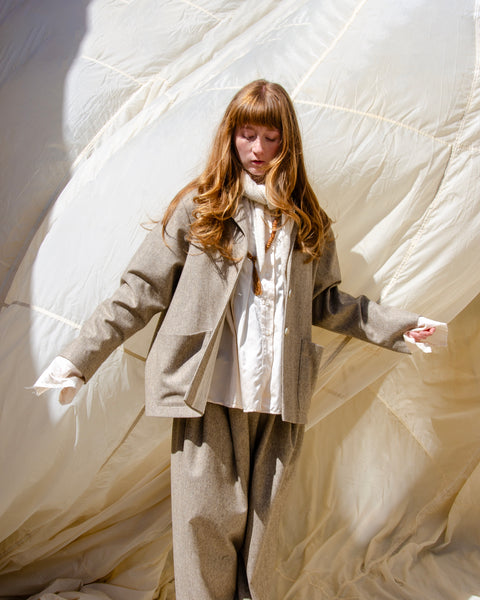 Muku Beige Front Pocket Jacket