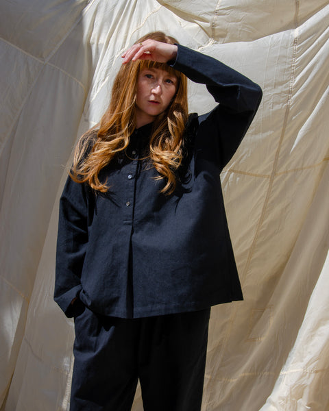 Muku Black Collar Shirt