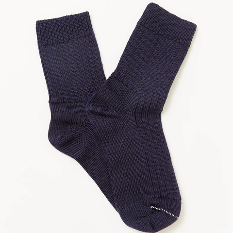 Navy Wool Socks