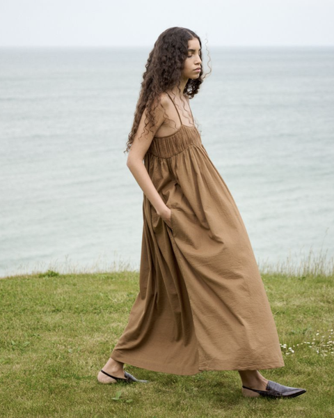 Rabens Saloner Cheesecloth Boho Sun Dress | Chestnut