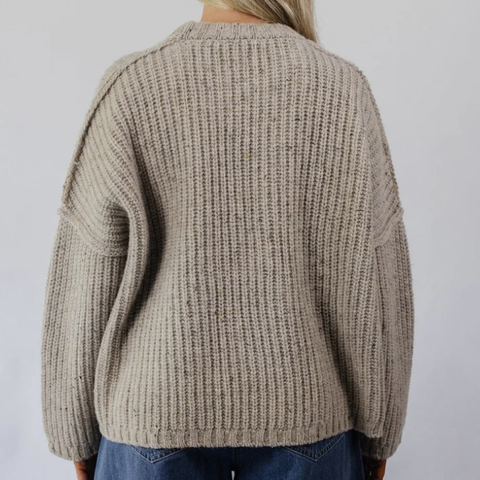 Vic and Bert Oatmeal Tweed Oversized Shetland Sweater