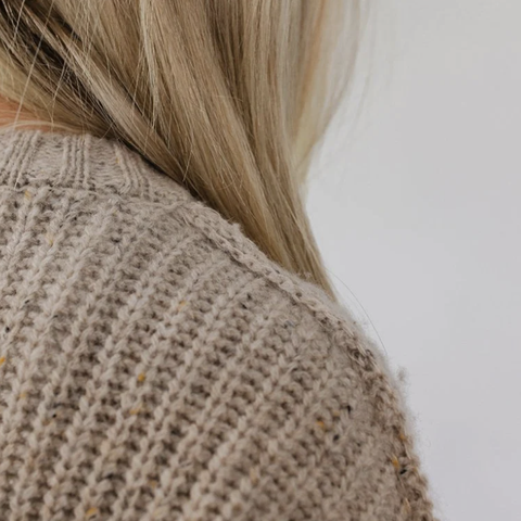 Vic and Bert Oatmeal Tweed Oversized Shetland Sweater