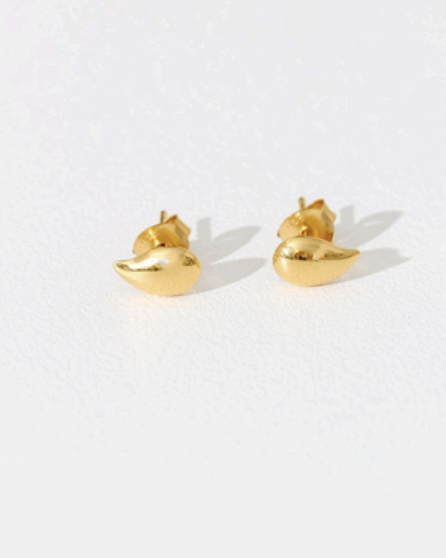 Small Gold Tear Drop Studs