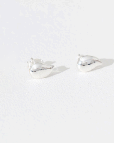 Small Silver Tear Drop Studs