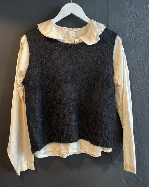 Sula Black Handknit Vest