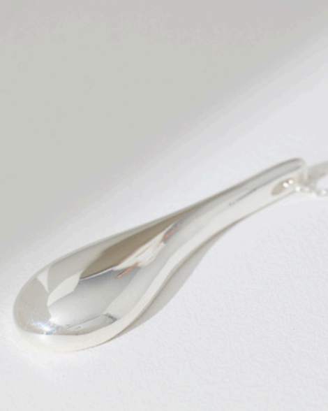 Tear Drop Large Silver Pendant
