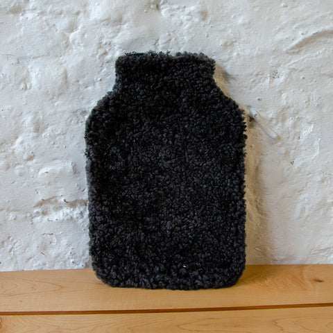 Dark Grey Sheepskin Hot Water Bottle Cover