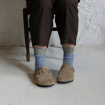 Denim flecked cotton socks