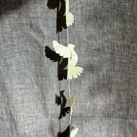 Cream Paper Dove Garland