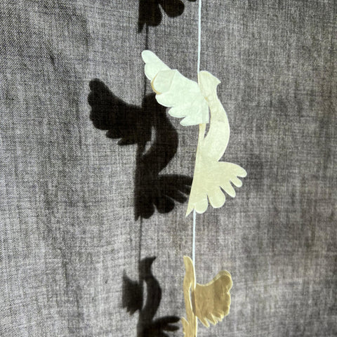 Cream Paper Dove Garland